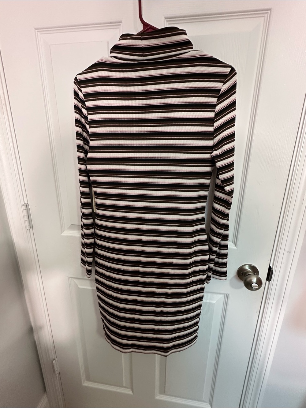 No Boundaries Striped Turtleneck Mini Dress - Black & White - Picture 3 of 9